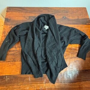 Wildfox‎ Black 100% Cashmere Los Angeles Sequin Star Open Draped Cardigan M